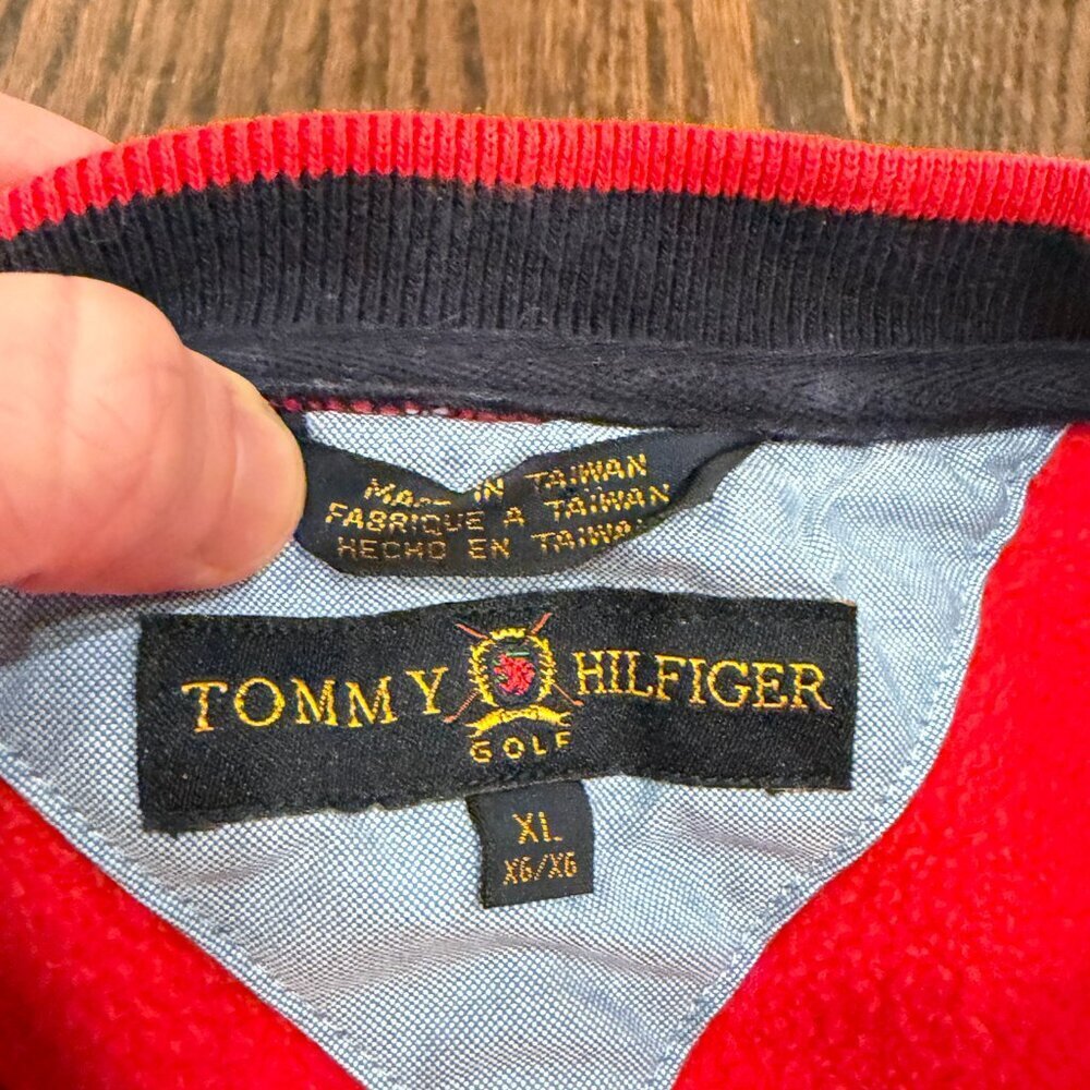 Tommy Hilfiger Vintage Y2K Red Crewneck Sweatshirt - Women's Large - Picture 2 of 11
